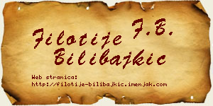 Filotije Bilibajkić vizit kartica